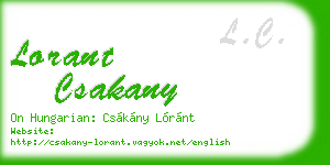 lorant csakany business card